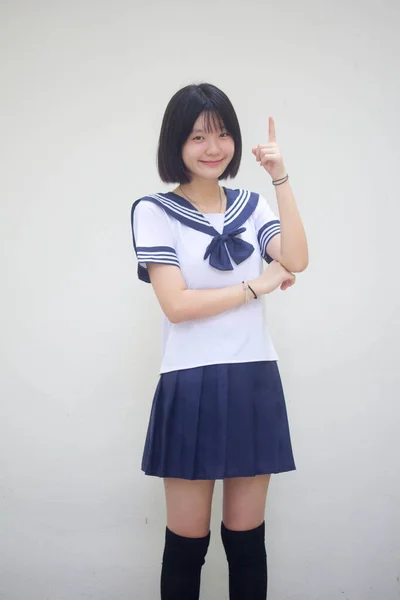 Ιαπωνέζα Έφηβη Όμορφη Κοπέλα Φοιτητική Εστία — Φωτογραφία Αρχείου