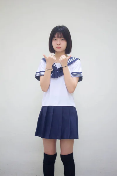 Japonês Teen Bela Menina Estudante Como — Fotografia de Stock