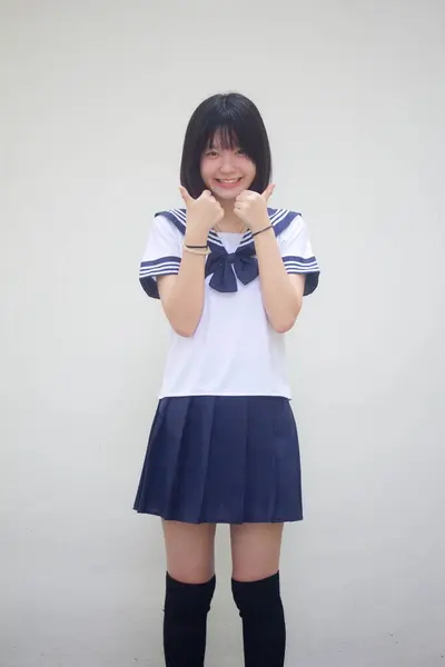 Японський Підліток Красива Дівчина Студентському — стокове фото