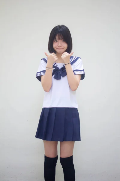 Japonais Adolescent Belle Fille Dans Étudiant Comme — Photo