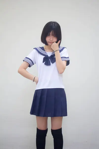 Japonky Teen Krásná Dívka Studentce Jako — Stock fotografie