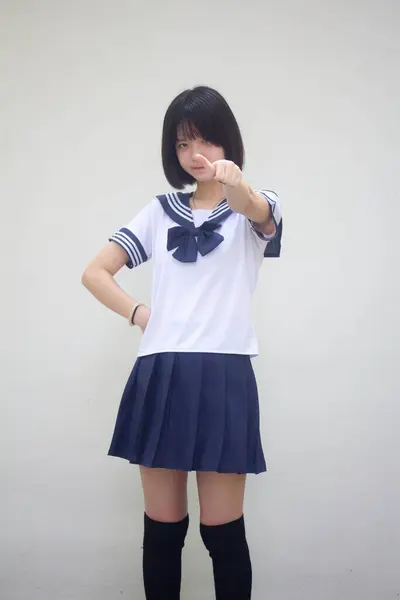 Japon Ergen Güzel Kız Öğrenci Gibi — Stok fotoğraf