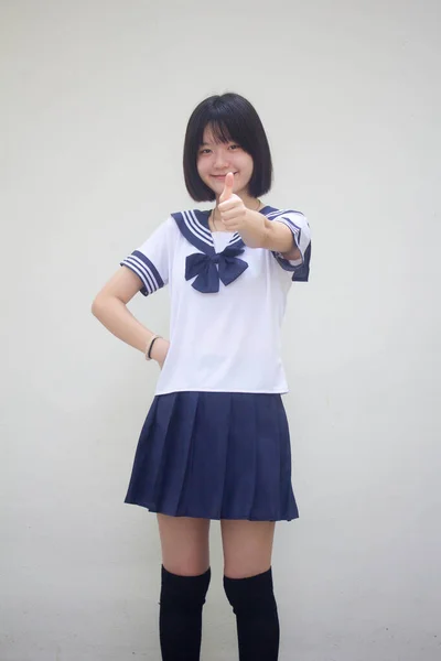Japonais Adolescent Belle Fille Dans Étudiant Comme — Photo