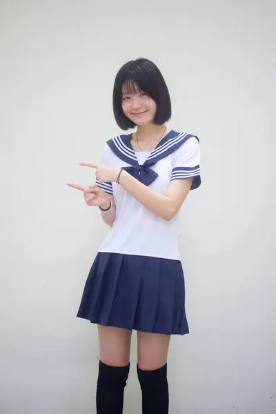 Ιαπωνέζα Έφηβη Όμορφη Κοπέλα Φοιτητική Εστία — Φωτογραφία Αρχείου