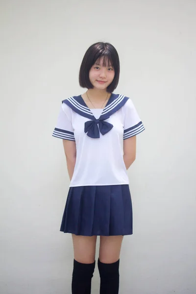Japanisch Teen Hübsch Mädchen Student Smile Und Entspannen — Stockfoto