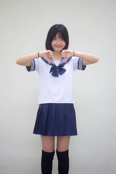 Japon Genç Güzel Kız Öğrenciden Hoşlanmaz — Stok fotoğraf