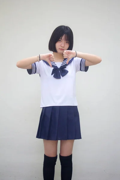 Japansk Tonåring Vacker Flicka Student Gillar Inte — Stockfoto