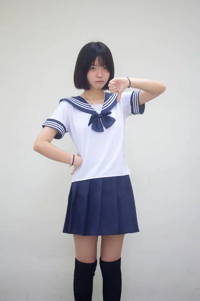 Giapponese Teen Bella Ragazza Studente Non Piace — Foto Stock