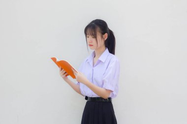 Asya Thai Lisesi öğrencisi üniforması Güzel kız dua et