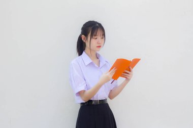 Asya Thai Lisesi öğrencisi üniforması Güzel kız dua et