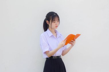 Asya Thai Lisesi öğrencisi üniforması Güzel kız dua et