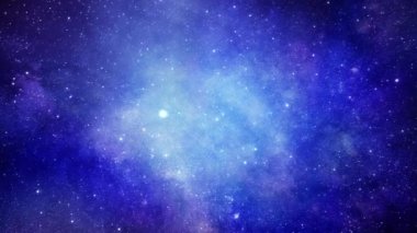 Flight of a space explorer through a star field and nebula in outer space. An infinite universe filled with stars, nebulae and galaxies. High quality 4k footage