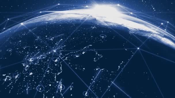 Linhas Conexão Digitais Globais Comunicação Mundial Negócios Globais Troca Dados Filmagem De Stock