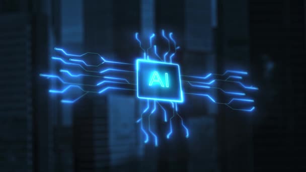 Ikone Für Die Leiterplatte Technologie Der Künstlichen Intelligenz Menschliches Gehirn — Stockvideo