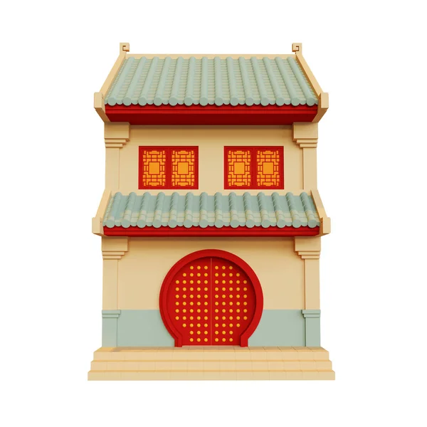 Chinatown Shophouse Render Ilustração Elemento — Fotografia de Stock