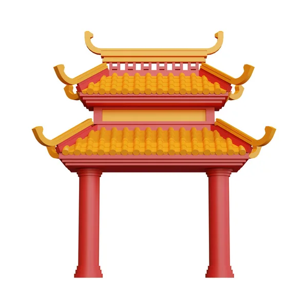 Elemento Ilustração Renderização Chinatown Gate — Fotografia de Stock