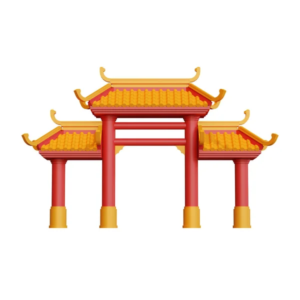 Chinatown Gate Render Illustration Element — Stockfoto