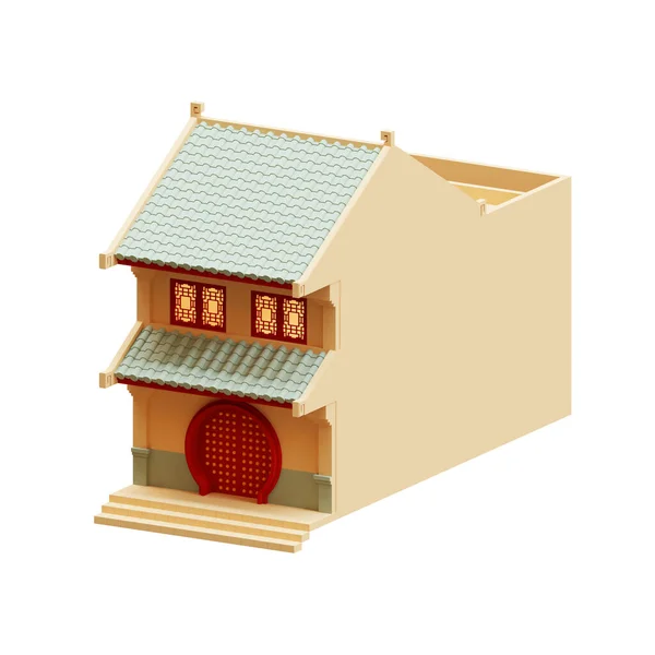 Isometrisches Chinatown Shop House Render Element — Stockfoto