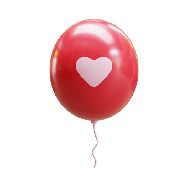 Valentine Serce Kształcie Balonu Render Element — Zdjęcie stockowe