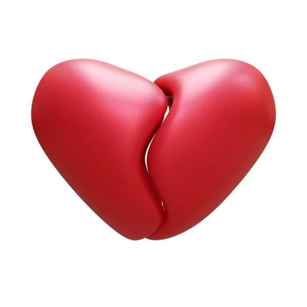 Valentine Broken Heart Render Illustration Element — Stockfoto