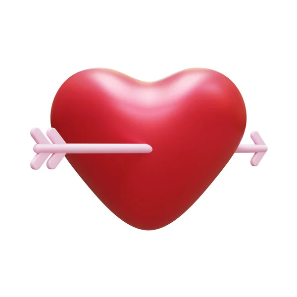 バレンタインハート3Dレンダリングイラスト要素 — ストック写真