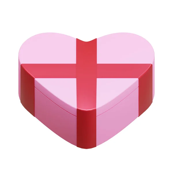 Valentine Heart Shaped Geschenk Render Element — Stockfoto
