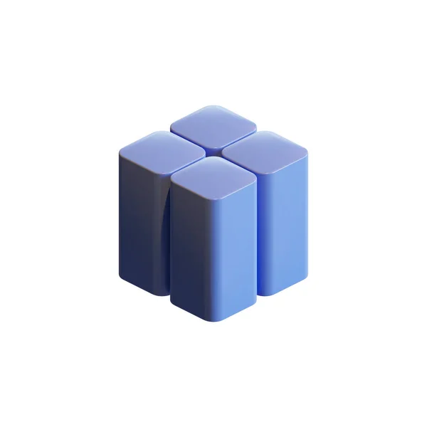 Cube Render Illustration Design Element - Stock-foto