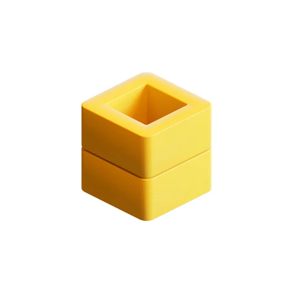 Elemento Disegno Dell Illustrazione Del Rendering Del Cubo — Foto Stock