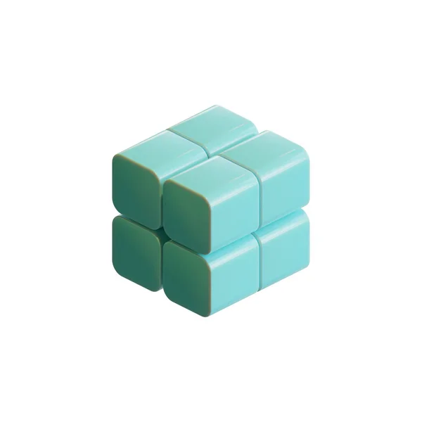 Elemento Progettazione Del Rendering Del Cubo — Foto Stock