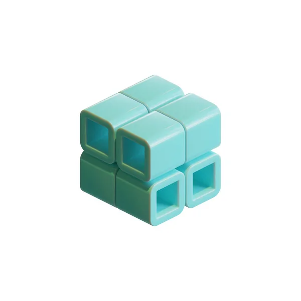 Elemento Progettazione Del Rendering Del Cubo — Foto Stock