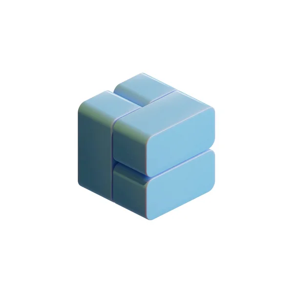 Cube Render Design Element — Stockfoto