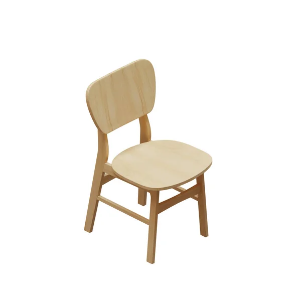 All Wood Dining Chair Render Illustration — Stock Photo, Image