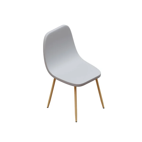 Fiber Dining Chair Wooden Leg Render Design Element — 스톡 사진