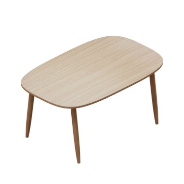 Tüm Ahşap Madde ve Yuvarlak Kenar Üst 3 Boyutlu Çizim Çizim Tasarım Elementiyle Yemek Masası