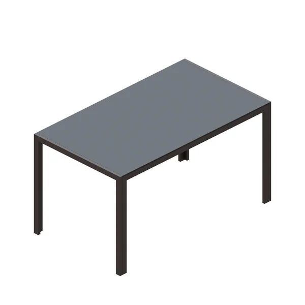 黑钢腿黑顶3D渲染设计元素餐桌 — 图库照片