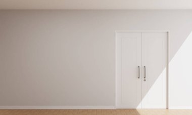 İç Kopyalama Arkaplanı Çift Ahşap Kapı 3D Görüntü