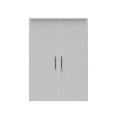 Çift Sallanan Ahşap Kapı 3D Resim Elemanı 02