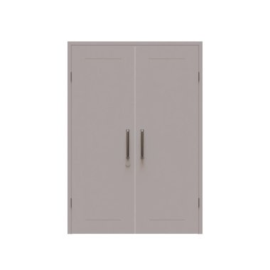 Çift Sallanan Ahşap Kapı 3D Resim Elemanı 04