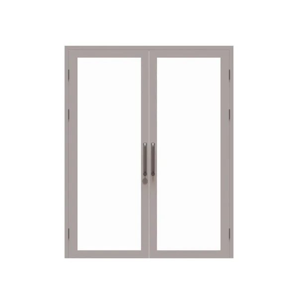 Двойная Стеклянная Дверь Render — стоковое фото