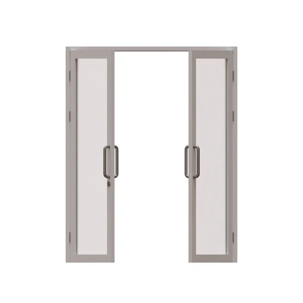 Podwójne Ramy Szklane Drzwi Renderowania Element Ilustracji — Zdjęcie stockowe