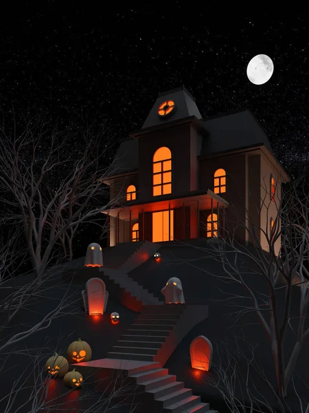 Halloween Tło Render Ilustracja — Zdjęcie stockowe