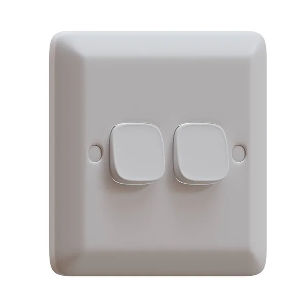 Double Button Switch Render Illustration — Stock Photo, Image
