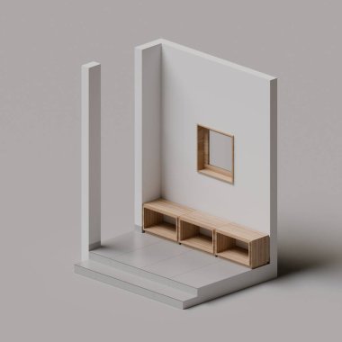 Isometric Terrace 3D Resim Çizimi