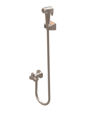 Duş spreyi 3D çizim tasarım elementi. Banyo teması için uygun.