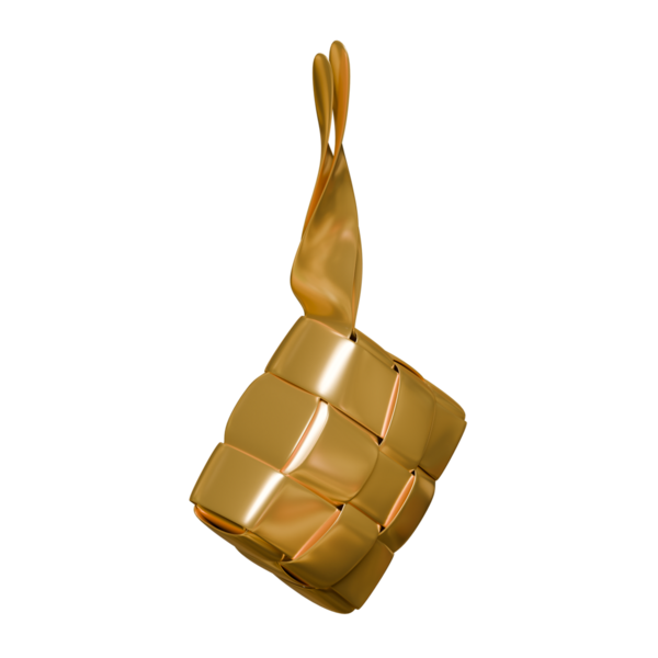 Ketupat 3D Render Design Element Üst Tarafı Görünümü
