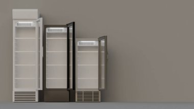 Görüntüleme Soğutma Öngörünümü Aç Kapı 3D Render Resmetme Arkaplanı