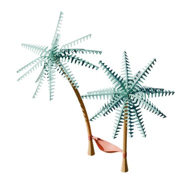 3d çizim tasarım ögesi, yaz tatili veya bayram teması için uygundur.