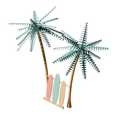 3d çizim tasarım ögesi, yaz tatili veya bayram teması için uygundur.