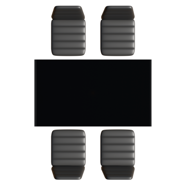 Siyah Yemek Masası Üst Görünümü 3B Resim Hazırlama Ayarları