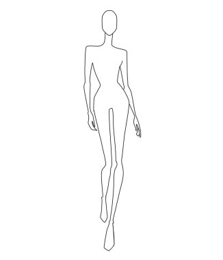 Fashion templates. Croquis. A figure of a woman on a white background clipart